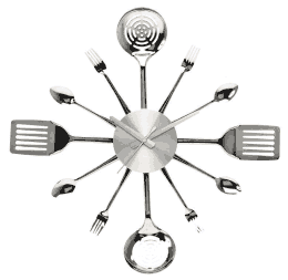 kitchen utensil clock